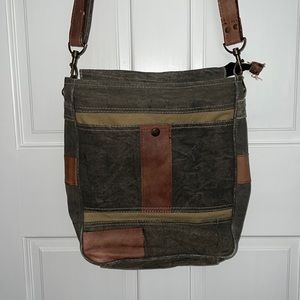 Leather and canvas bag